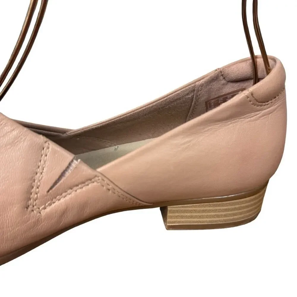 Clarks Juliet Palm Blush Pink Leather Loafers Slip On Block Low Heel Shoes 8.5